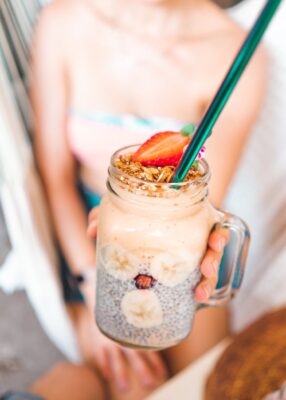 healthy smoothie in a jar